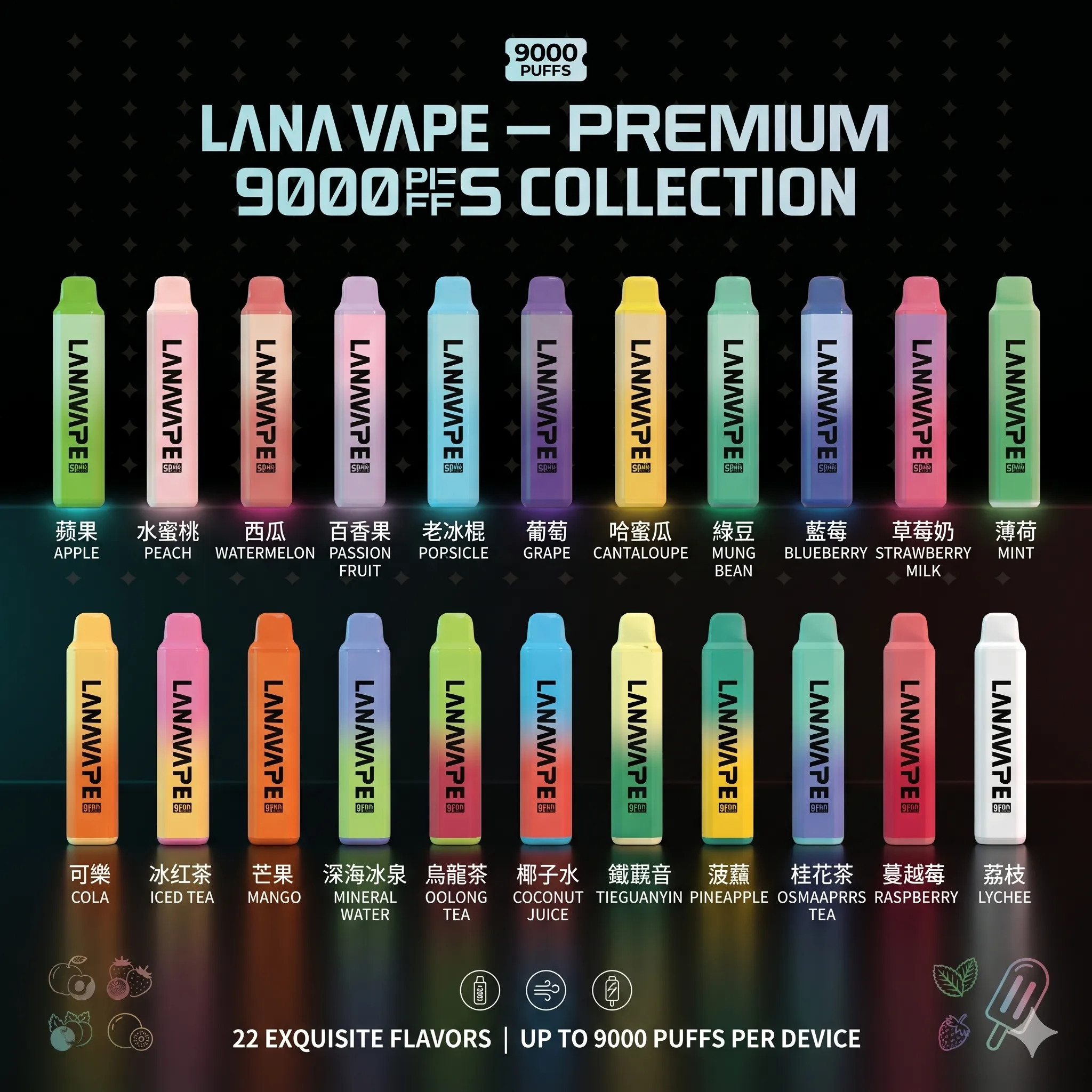 拉娜 拋棄式電子煙 9000口 ∴ 質感十足